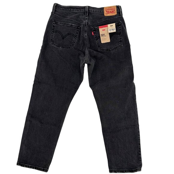 NWT Levis 501 Womens Black Cropped High Rise Straight Denim Jeans W29 L26 - Picture 2 of 11